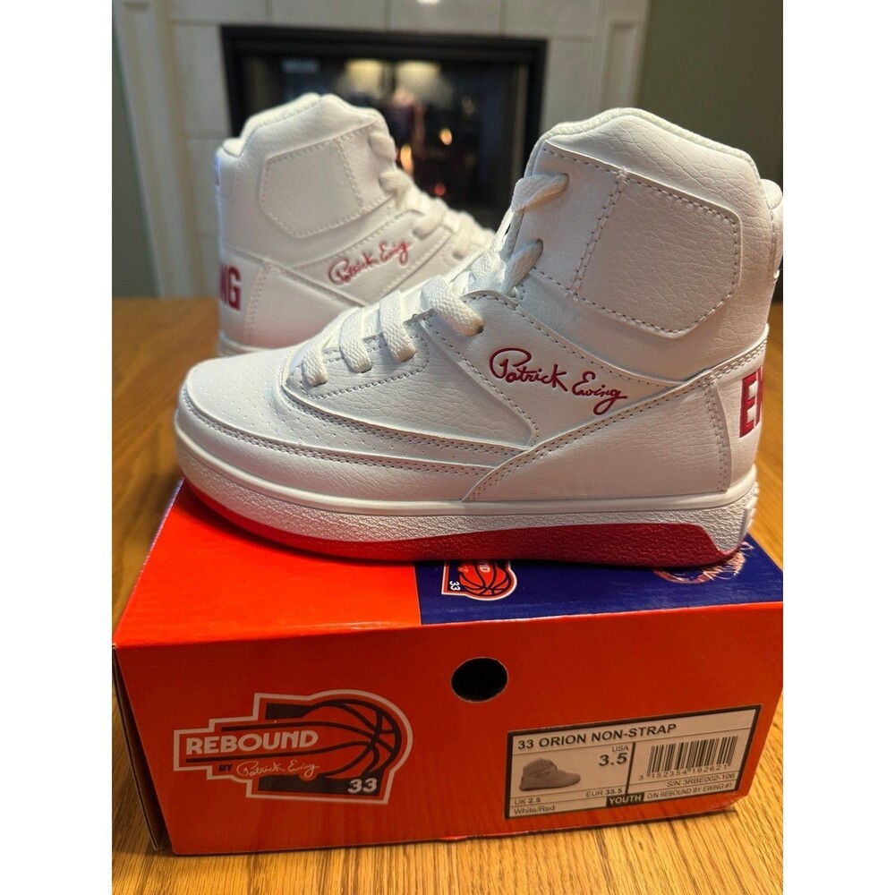 Patrick Ewing Rebound White/Red Youth Size 3.5  New